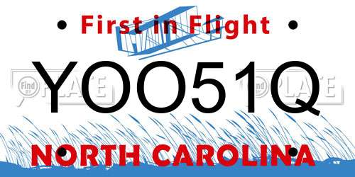 YOO51Q North Carolina License Plate