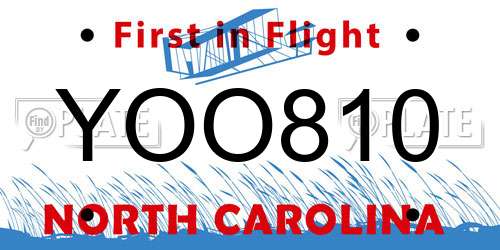 YOO810 North Carolina License Plate