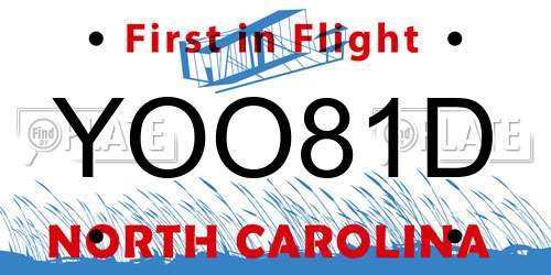YOO81D North Carolina License Plate