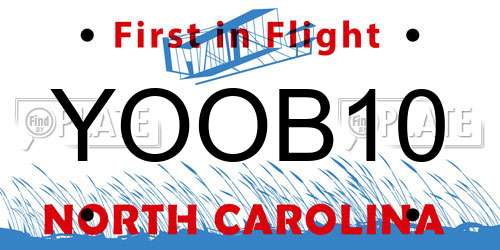YOOB10 North Carolina License Plate