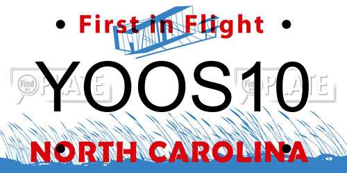 YOOS10 North Carolina License Plate