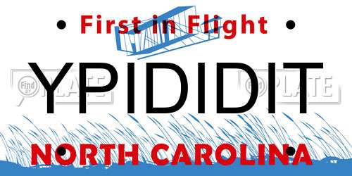 YPIDIDIT North Carolina License Plate