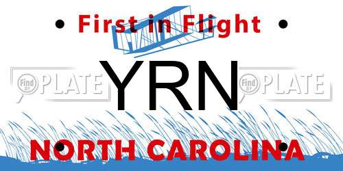 YRN North Carolina License Plate
