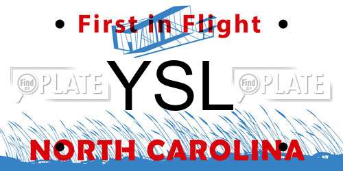 YSL North Carolina License Plate