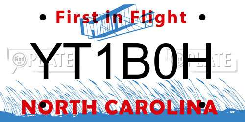 YT1B0H North Carolina License Plate