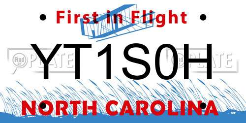 YT1S0H North Carolina License Plate