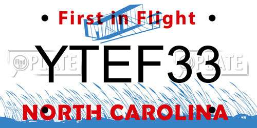 YTEF33 North Carolina License Plate