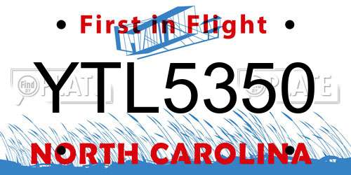 YTL5350 North Carolina License Plate