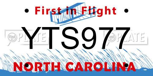 YTS977 North Carolina License Plate