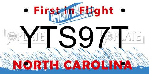 YTS97T North Carolina License Plate