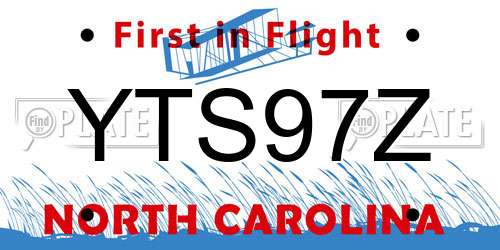 YTS97Z North Carolina License Plate