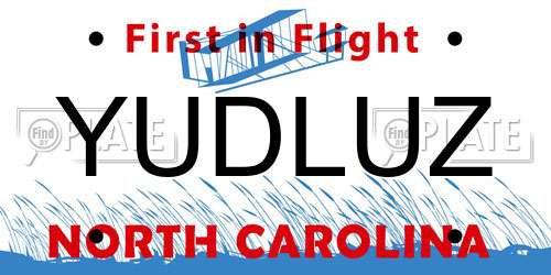 YUDLUZ North Carolina License Plate