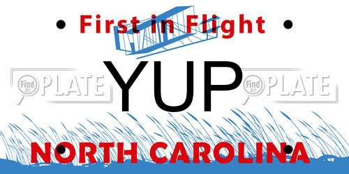 YUP North Carolina License Plate