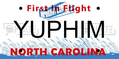 YUPHIM license plate in NC state