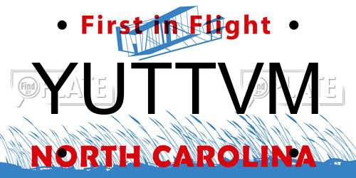 YUTTVM North Carolina License Plate