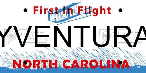 YVENTURA North Carolina License Plate