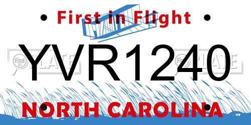 YVR1240 North Carolina License Plate