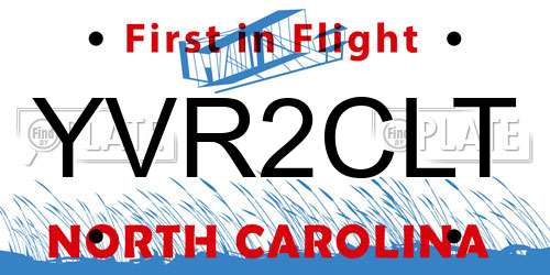 YVR2CLT North Carolina License Plate