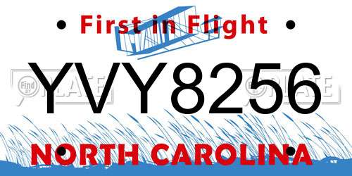 YVY8256 North Carolina License Plate