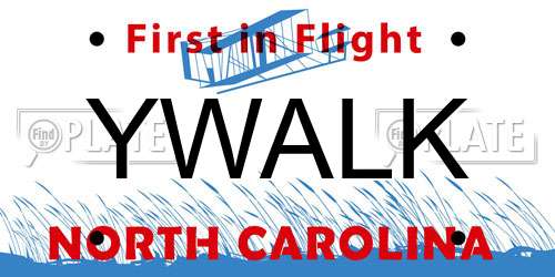 YWALK North Carolina License Plate