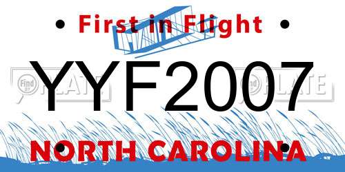 YYF2007 North Carolina License Plate