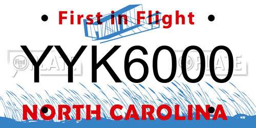 YYK6000 North Carolina License Plate