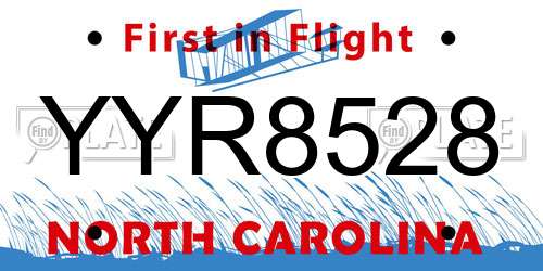 YYR8528 North Carolina License Plate
