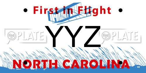 YYZ North Carolina License Plate