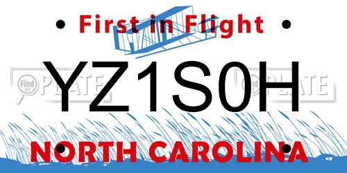 YZ1S0H North Carolina License Plate