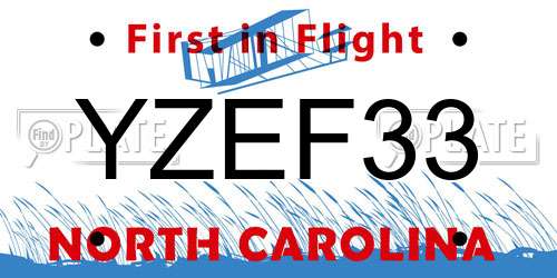 YZEF33 North Carolina License Plate