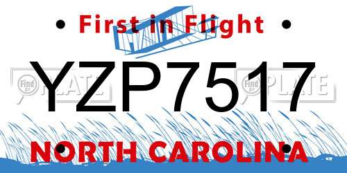 YZP7517 North Carolina License Plate