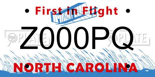 Z000PQ North Carolina License Plate