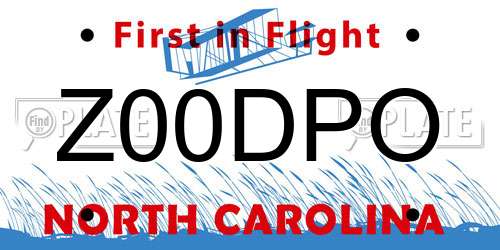 Z00DPO North Carolina License Plate