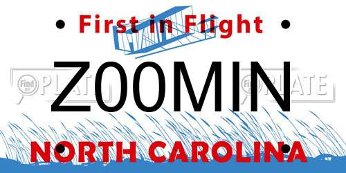 Z00MIN North Carolina License Plate