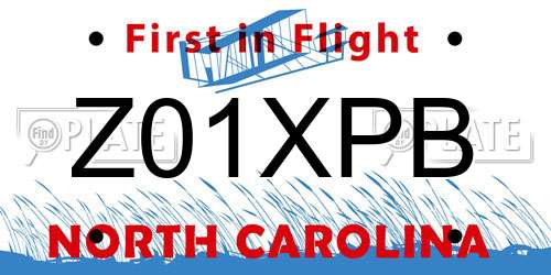 Z01XPB North Carolina License Plate