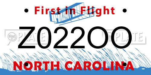 Z022OO North Carolina License Plate