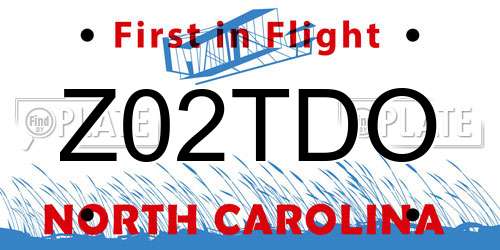 Z02TDO North Carolina License Plate