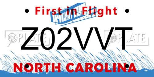 Z02VVT North Carolina License Plate