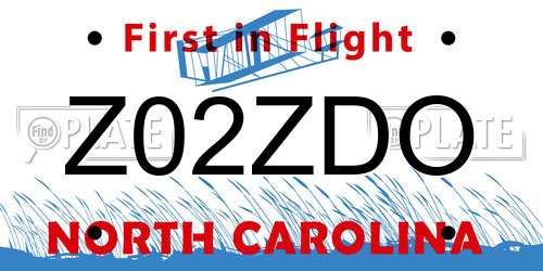 Z02ZDO North Carolina License Plate