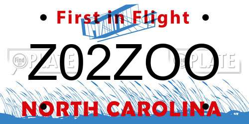 Z02ZOO North Carolina License Plate