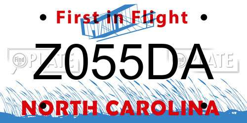 Z055DA North Carolina License Plate