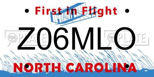 Z06MLO North Carolina License Plate