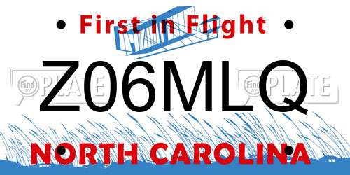 Z06MLQ North Carolina License Plate