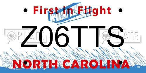 Z06TTS North Carolina License Plate