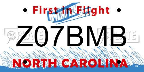Z07BMB North Carolina License Plate