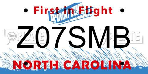 Z07SMB North Carolina License Plate