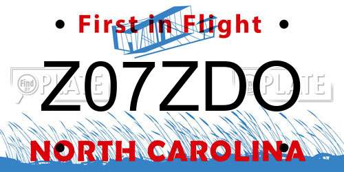 Z07ZDO North Carolina License Plate