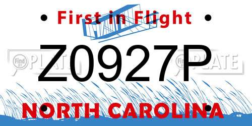 Z0927P North Carolina License Plate