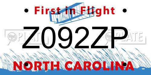 Z092ZP North Carolina License Plate