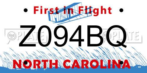 Z094BQ North Carolina License Plate